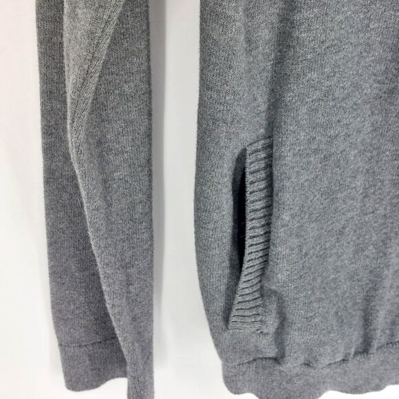 FIND Full Zip Sweater Mens Sz L Gray Cardigan Pockets Cozy Grandpacore Classic - Picture 4 of 9